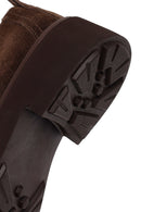 Woman Dark Mink Suede Masculine Loafer | Derimod