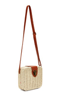 Women's Cream Long Strap Straw Crossbody Bag | Derimod