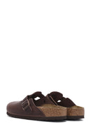 Birkenstock Men's Brown Boston Nubuck Leather Slippers | Derimod