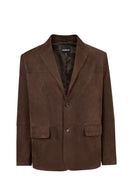 Rodrygo Men's Brown Blazer Suede Leather Jacket | Derimod