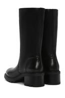 Women's Black Thick Heeled Leather Boots | Derimod