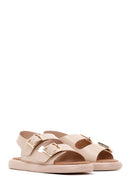 Women's Beige Double Buckle Comfort Sandals | Derimod