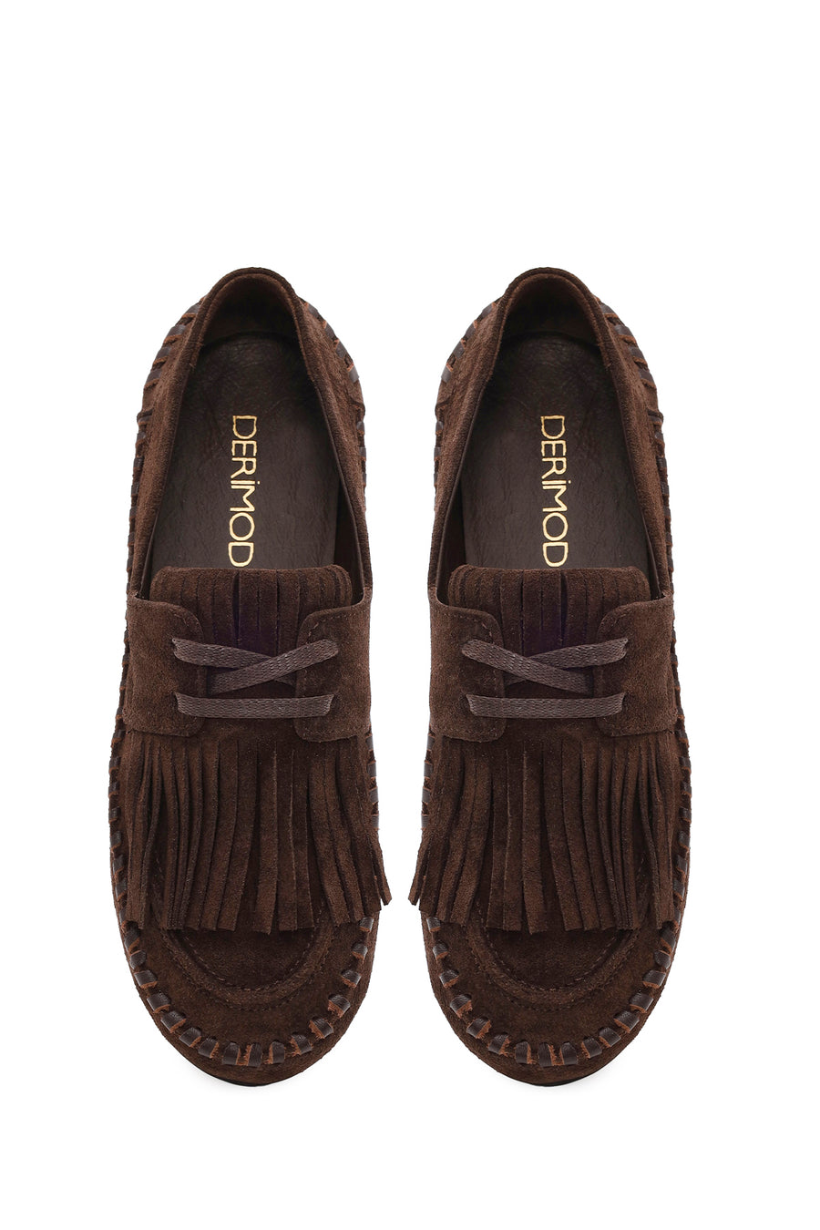 Woman Brown Tasselled Suede Loafer