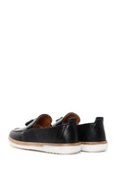 Men's Black Leather Tasseled Casual Loafer | Derimod