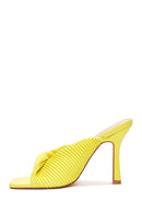 Women's Yellow Heeled Slippers | Derimod