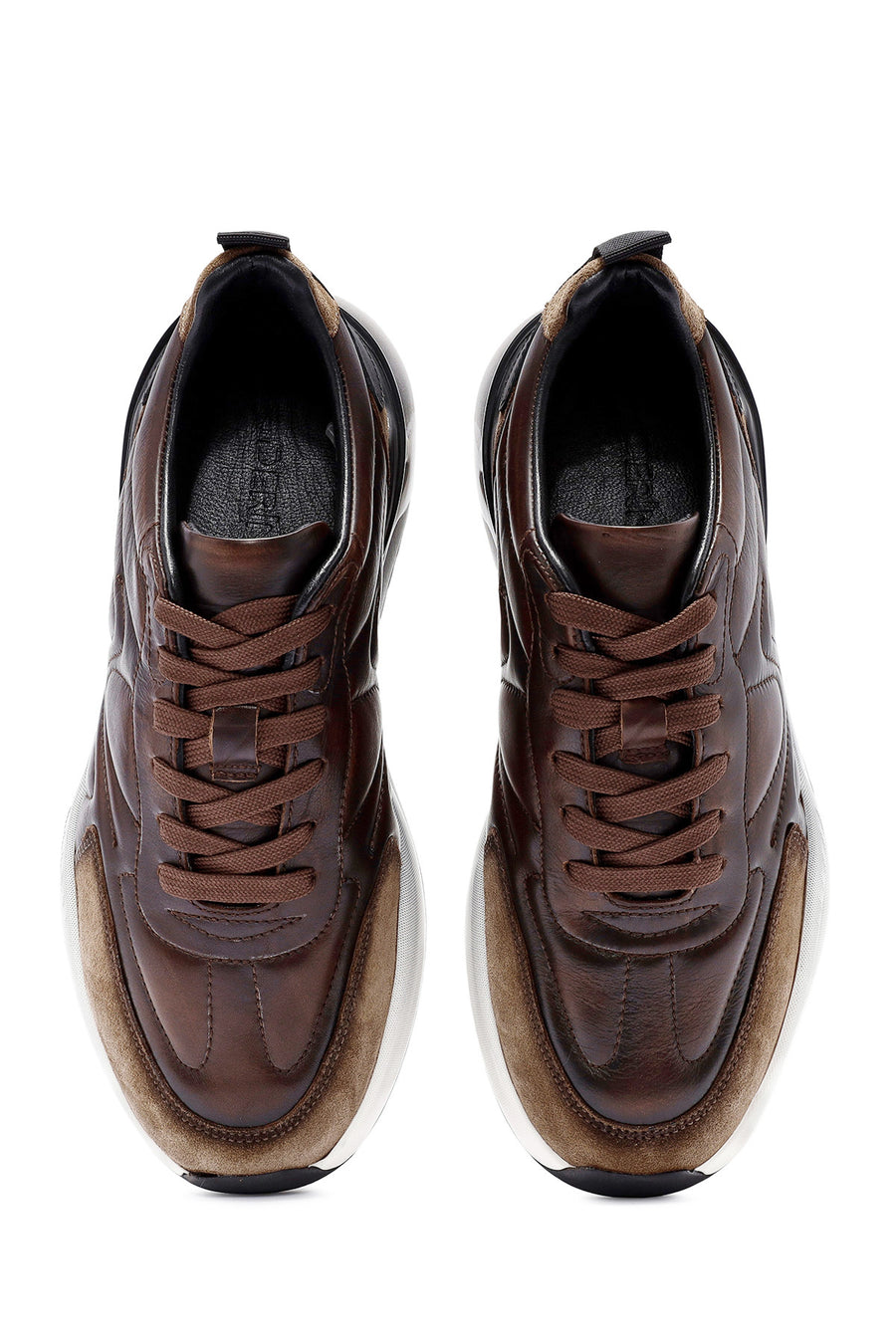 Men's Brown Lace-Up Leather Sneaker