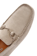 Derimod Fly Men's Beige Suede Leather Loafer | Derimod