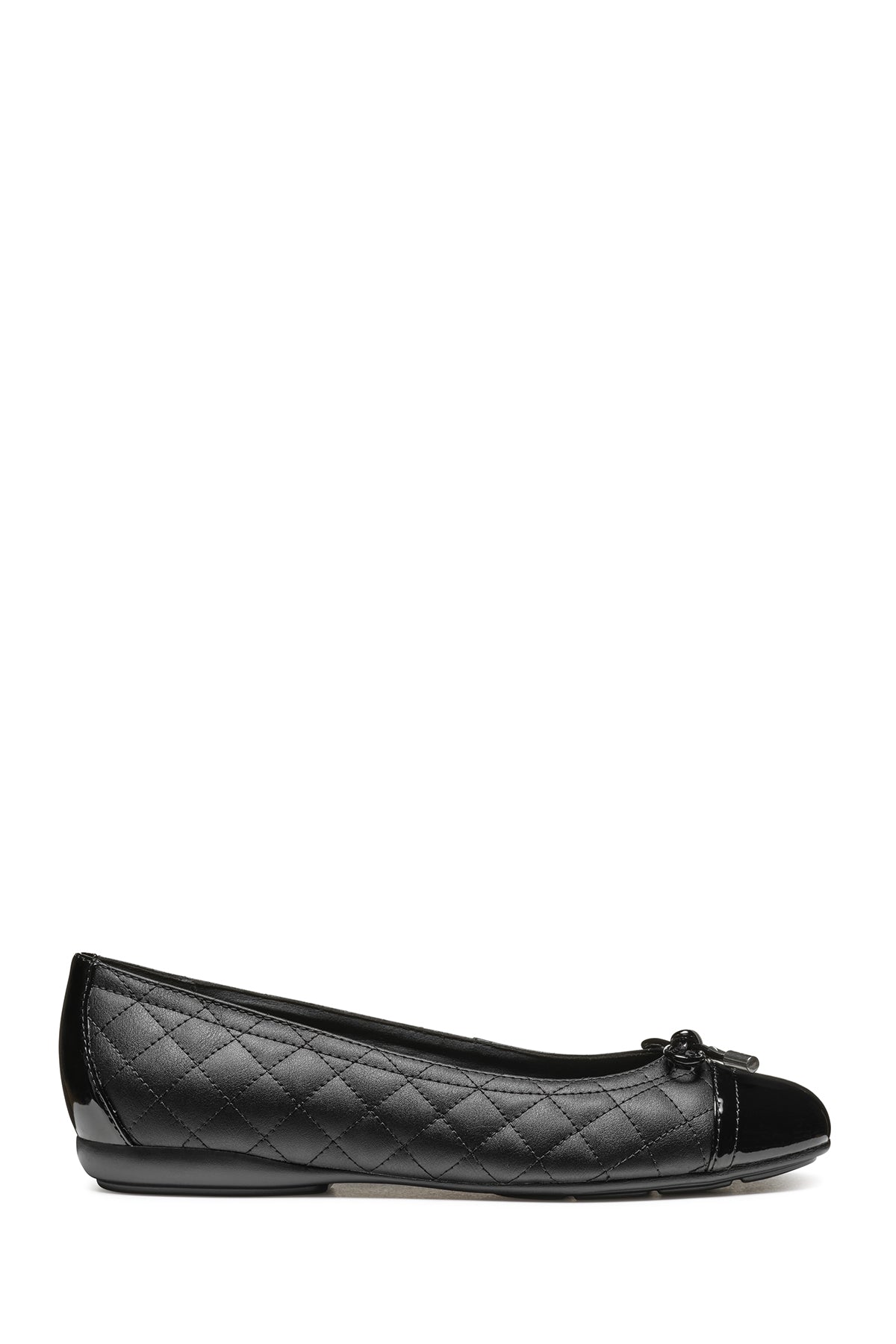 Geox Women's Black Annytah Quilted Patterned Leather Ballerina D467NB05402C9999 | Derimod