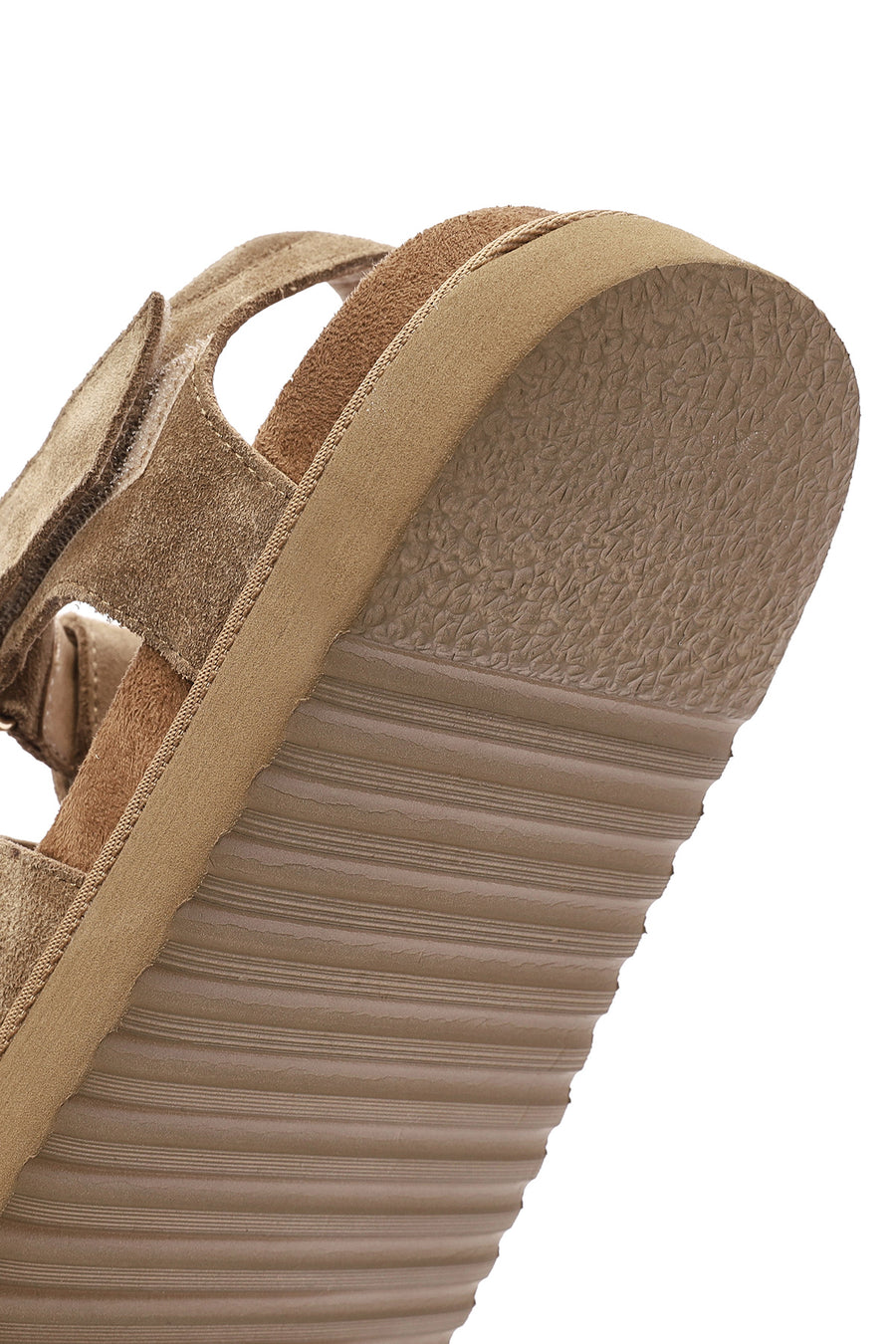 Women's Brown Thick Soled Suede Leather Sandals