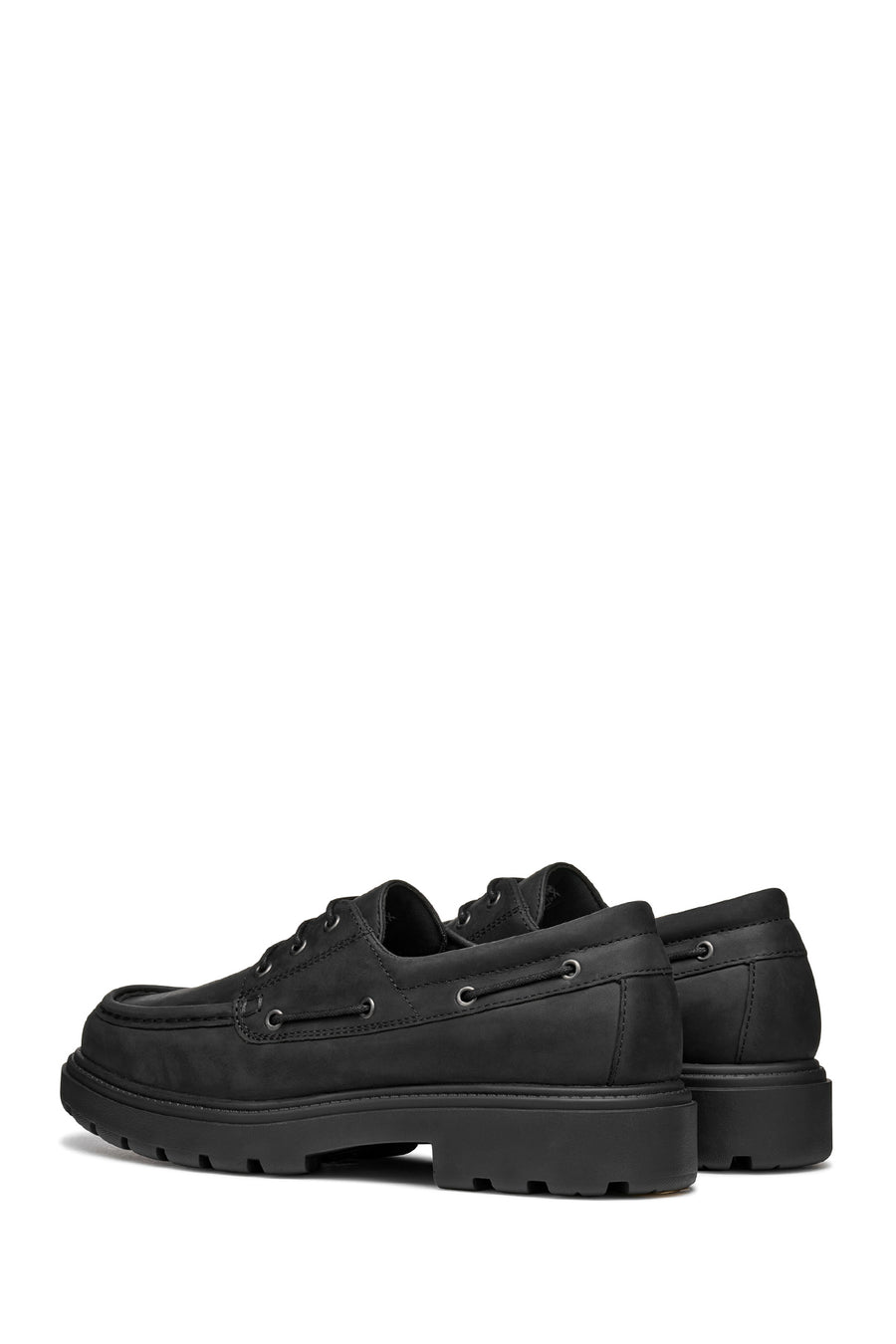 Geox Men Black U Spherica Ec7 B - Pull Up Lea Lace-Up Suede Leather Casual Shoe