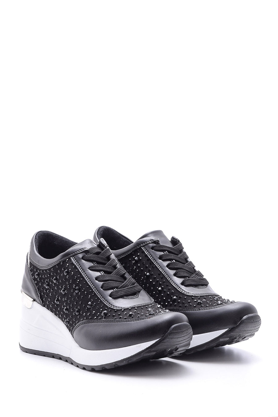 Women's Stone Detailed High-Sole Sports Shoes