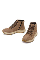 Male Mink Zip Closure Thick-Soled Nubuck Leather Boots | Derimod