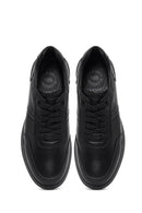 Men's Black Lace-Up Leather Sneaker | Derimod