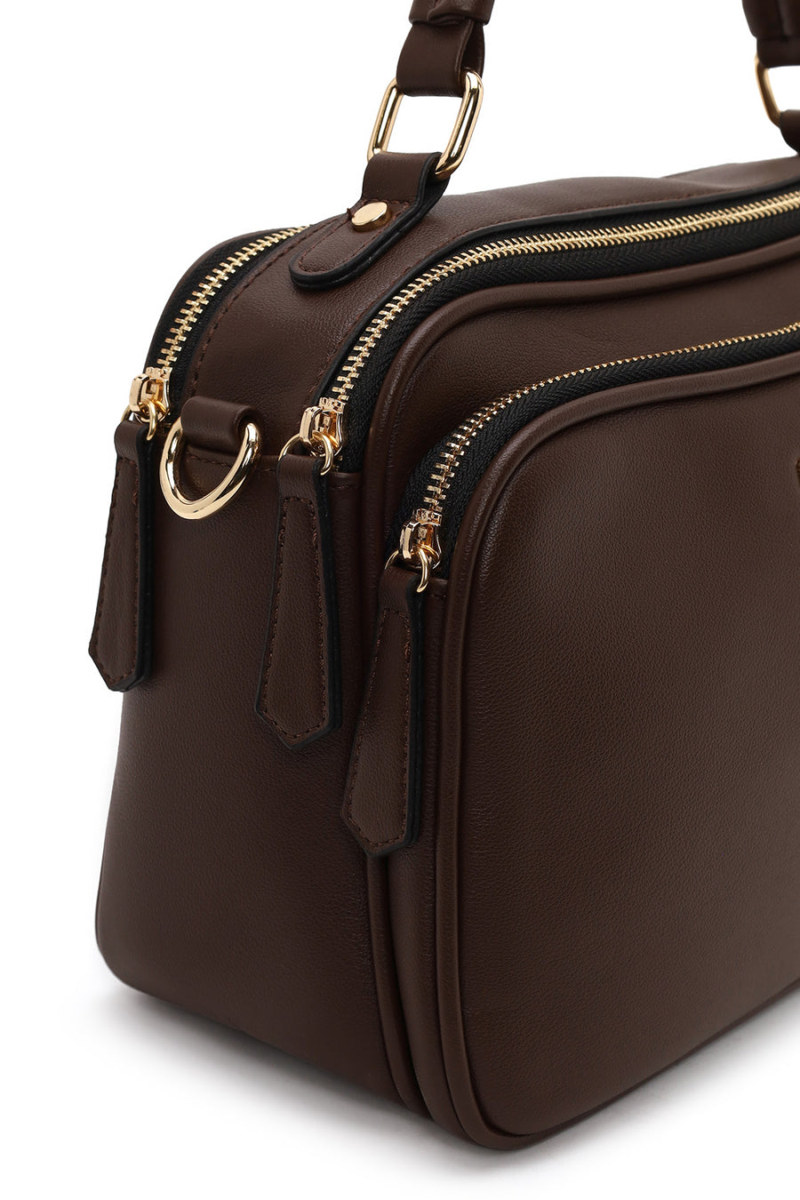 Woman Brown Long-Strap Crossbody Bag