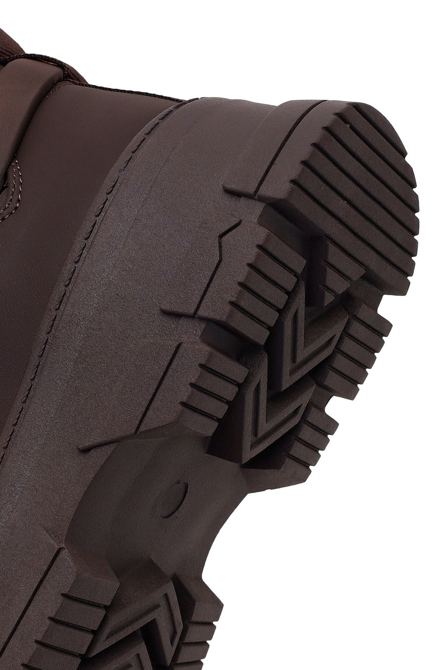 Woman Brown Thick-Soled Fabric Boots