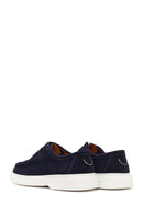 Men's Navy Blue Lace-up Suede Leather Casual Shoes | Derimod