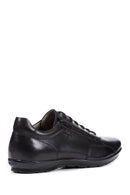 Geox Men's Black Symbol Lace-Up Leather Casual Shoes | Derimod