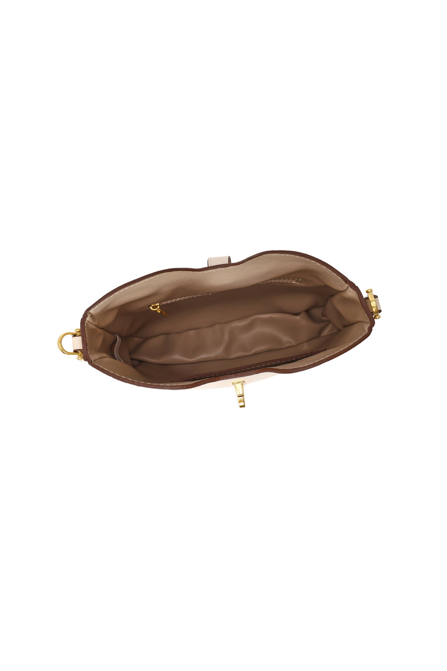 Woman Cream Long-Strap Shoulder Bag