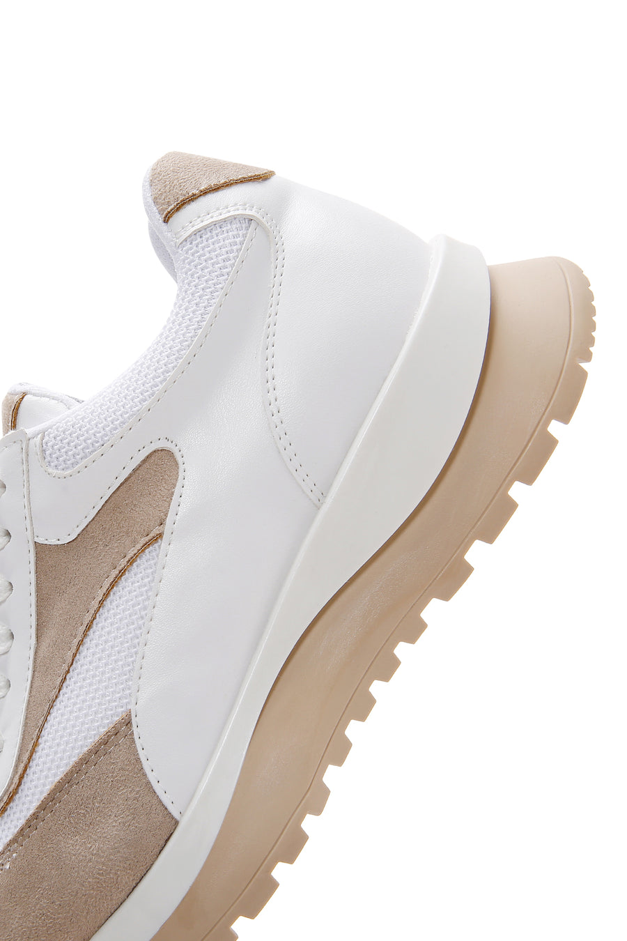 Kadın Beyaz Süet Detaylı Sneaker