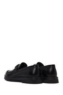 Male Black Buckled Leather Casual Loafer | Derimod