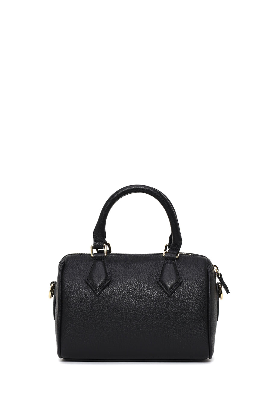 Woman Black Long-Strap Leather Shoulder Bag