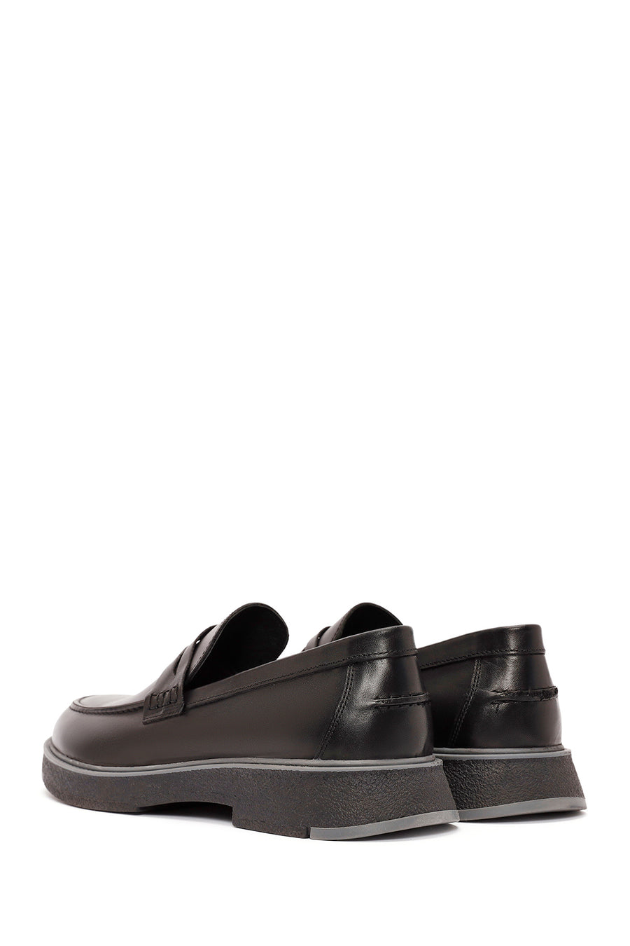 Men's Black Leather Casual Loafer