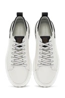 Men's White Thick Sole Lace Up Leather Sneaker | Derimod