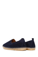 Men's Navy Blue Suede Leather Espadrille | Derimod