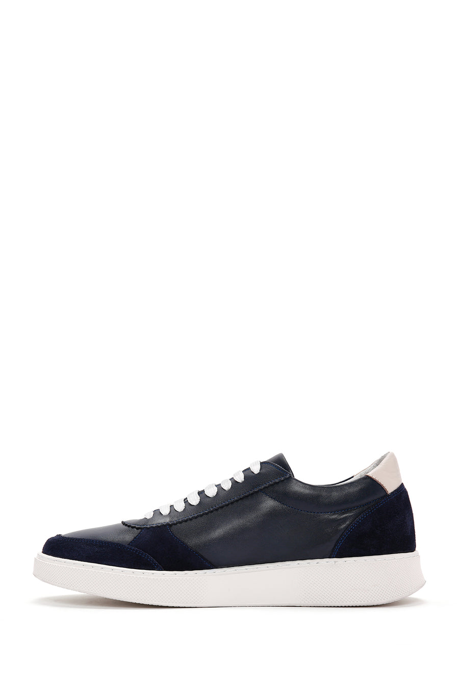 Men's Navy Blue Lace-Up Leather Sneaker