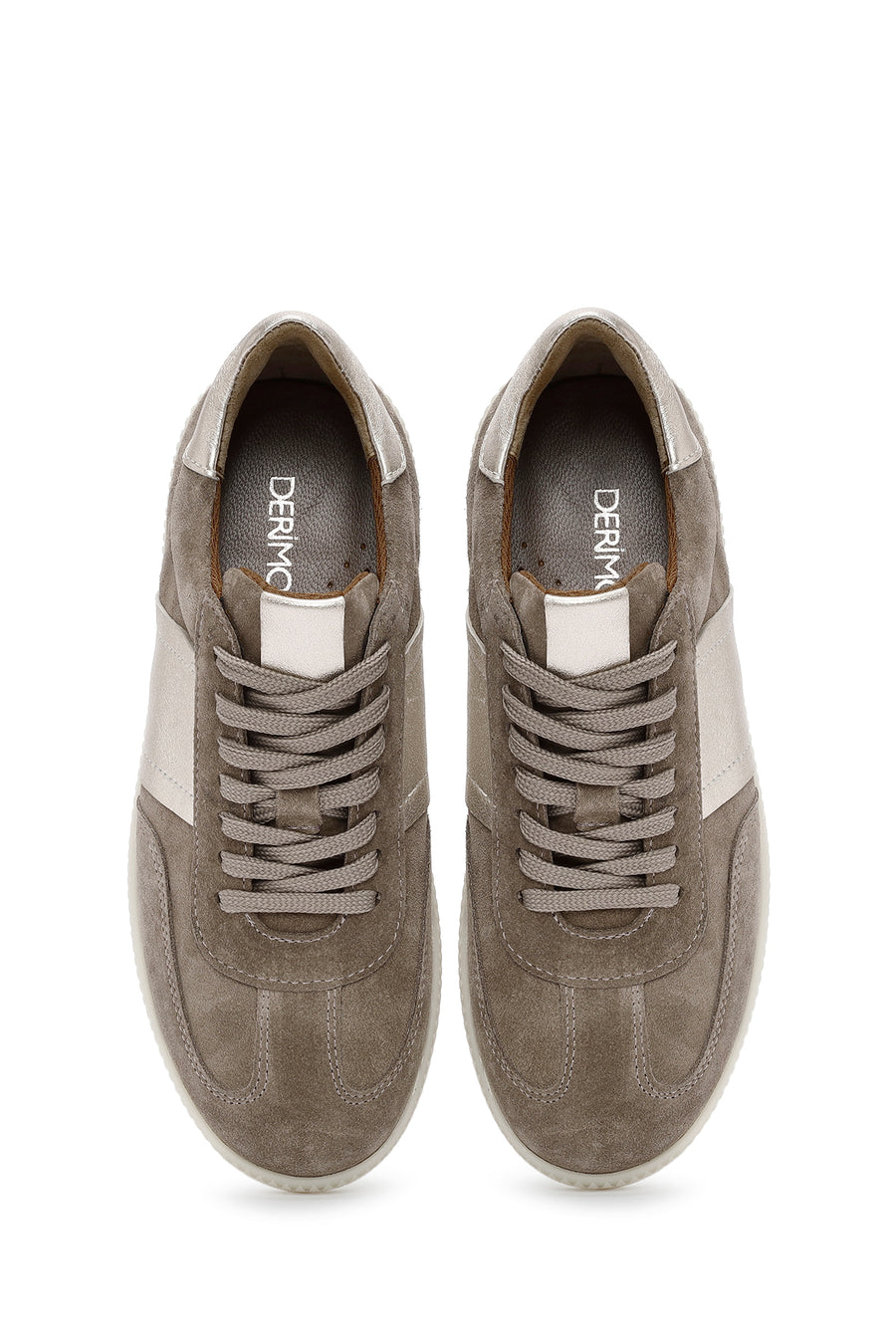 Kadın Vizon Bağcıklı Süet Deri Sneaker