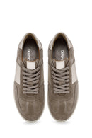 Women's Mink Lace-Up Suede Leather Sneakers | Derimod