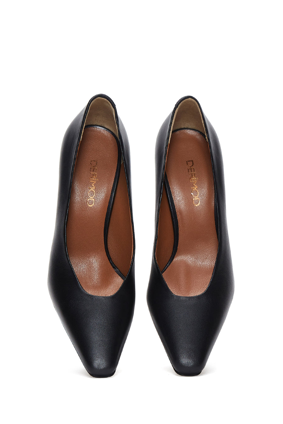 Women's Black Leather Thin Heeled Shoes