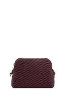 Women's Burgundy Long Strap Quilted Patterned Crossbody Bag | Derimod