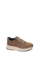 Male Mink Lace-Up Thick-Soled Nubuck Leather Sneaker | Derimod