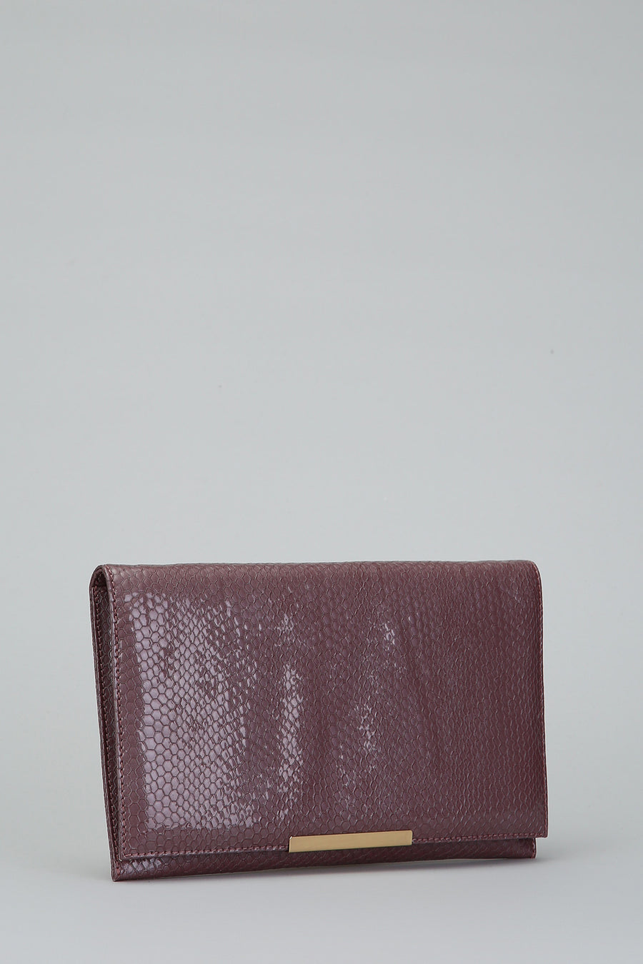 Snake Patterned Women's Purple Leather Portfolio