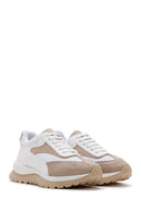 Women's White Suede Detailed Sneaker | Derimod