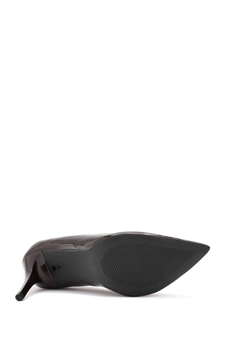 Kadın Bordo İnce Topuklu Rugan Deri Stiletto
