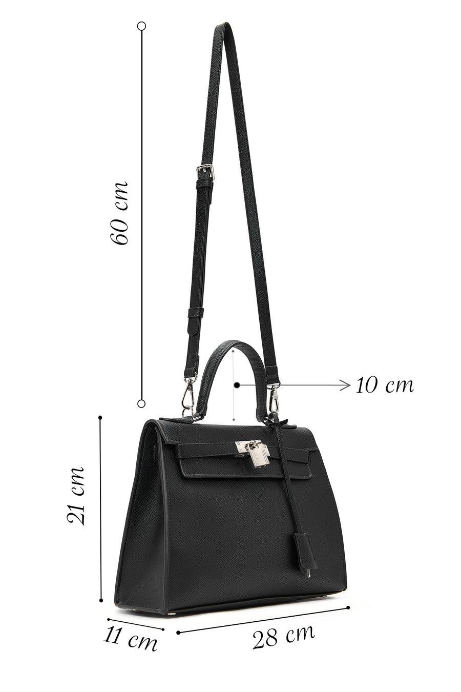 Women's Black Long Strap Shoulder Bag
