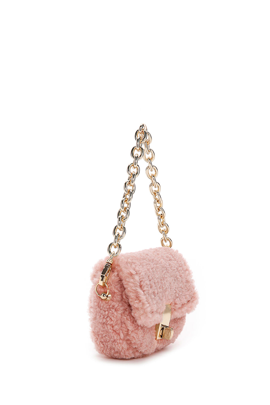 Kadın Pembe Peluş Mini Çapraz Çanta