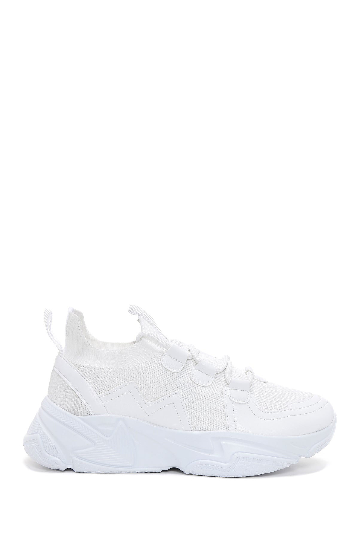 Women's White Thick Soled Sneaker 23SFE215414 | Derimod