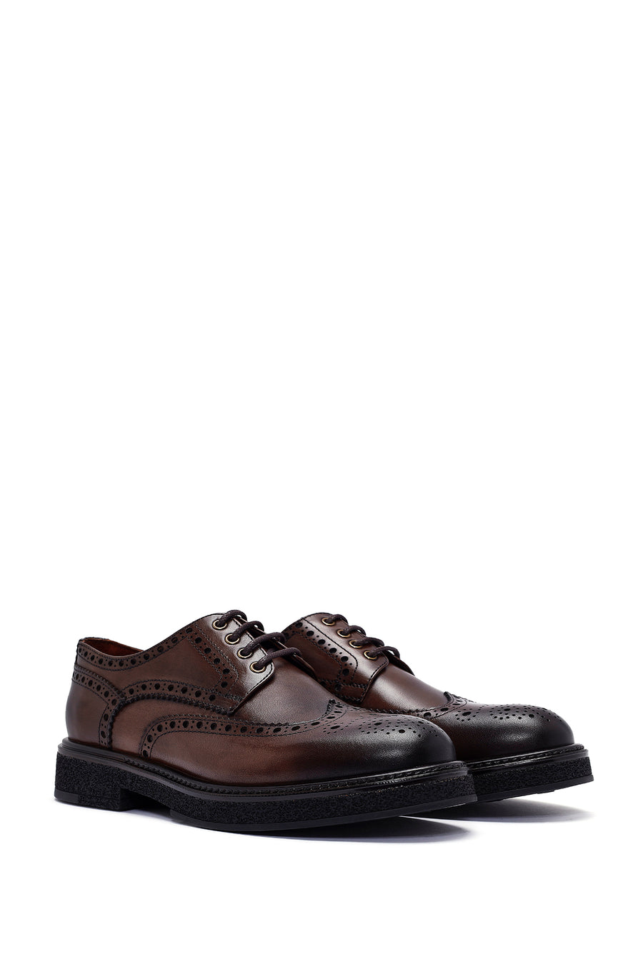 
Men's Brown Lace-Up Leather Casual Shoes
