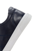 Men's Navy Blue Lace-Up Leather Sneaker | Derimod