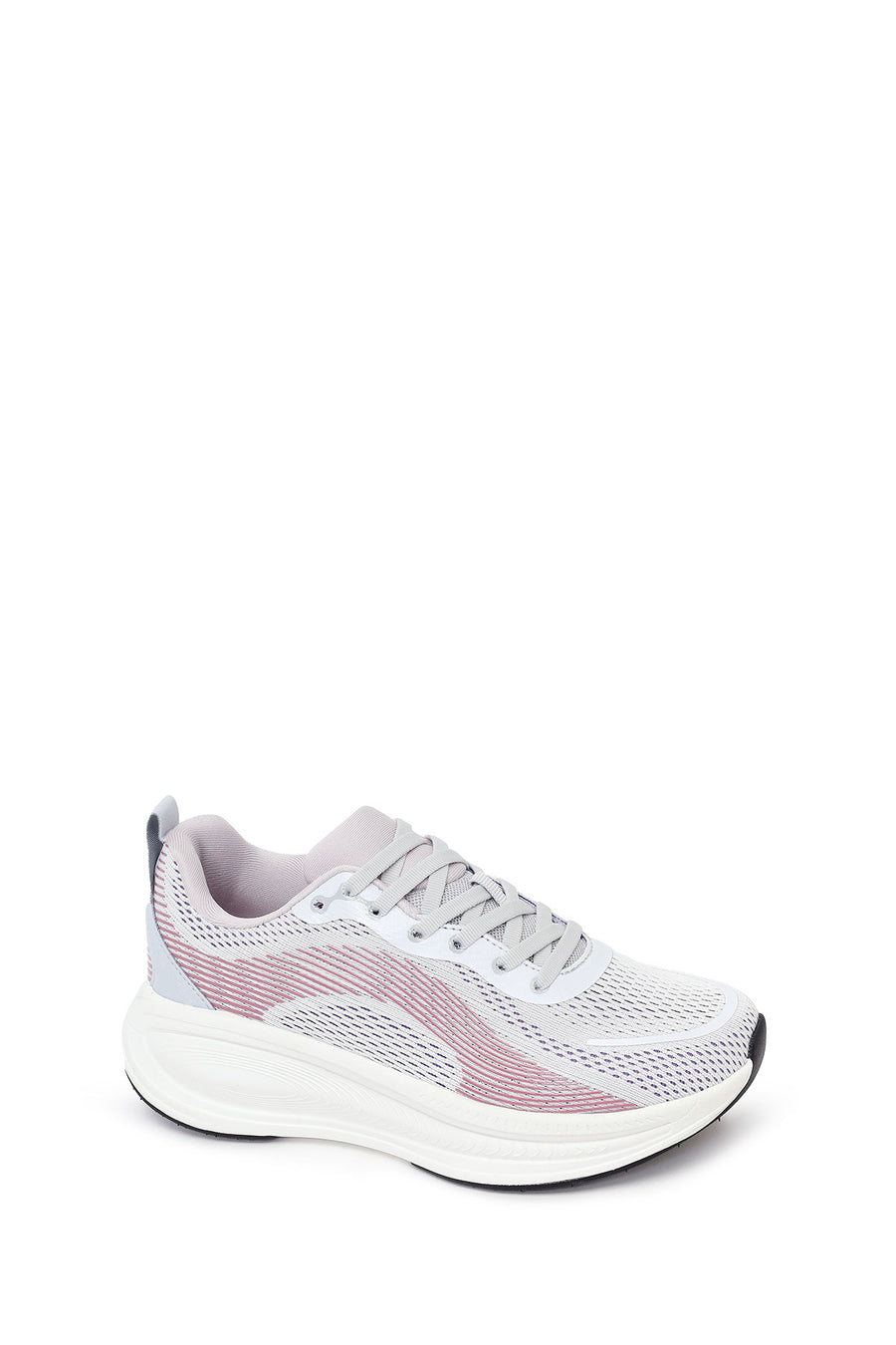 Derimod Zero Woman Purple Lace-Up Thick-Soled Fabric Sneakers