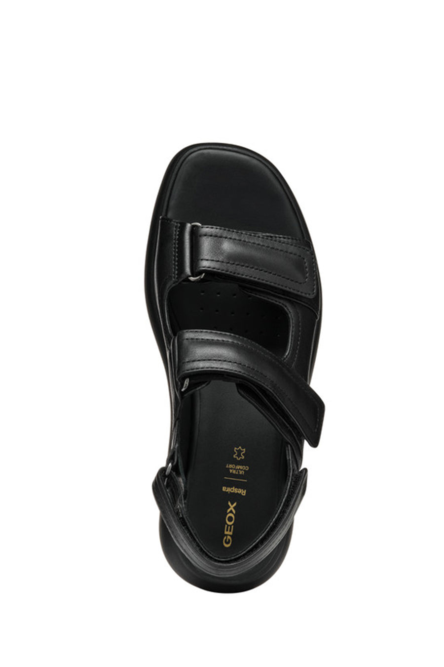 Geox Women's Black D Spherica Ec4.1 SA - Nappa Strappy Leather Sandals