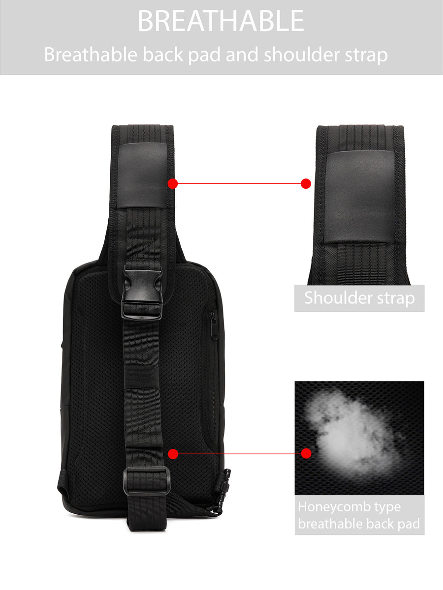 D-Pack Men's Black Long Strap Shoulder Bag