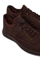 Erkek Kahverengi Bağcıklı Kalın Tabanlı Nubuk Deri Casual Sneaker | Derimod