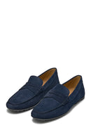 Geox Men's Navy Blue Kosmopolis + Grip Suede Leather Casual Loafer | Derimod