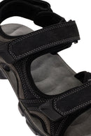 Men's Black Leather Sandals | Derimod