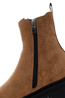 Women's Tan Suede Chelsea Boots | Derimod