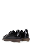 Men's Black Leather Thick Soled Leather Sneaker | Derimod